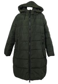 Dámský khaki šusťákový zimní kabát s kapucí C&A
