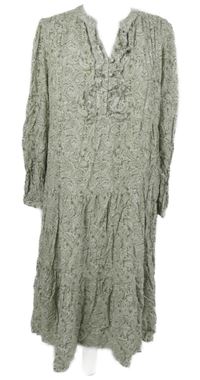 Dámské khaki-bílé vzorované košilové šaty Roman 