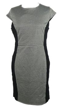 Dámské černo-šedé vzorované pouzdrové šaty TU 
