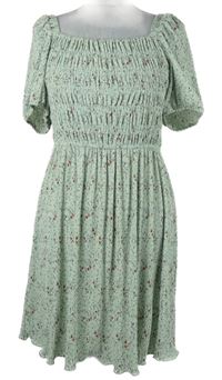 Dámské světlezelené lehké šaty s kytičkami Primark