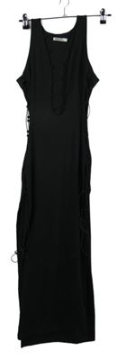 Dámské černé elastiké šaty se šněrováním Cherry Koko 