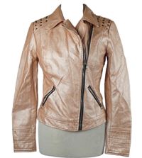 Dámský růžový koženkový křivák s ostny 