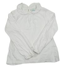 Bílé triko s perforovaným límcem Dunnes
