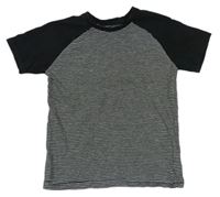 Černo-šedé pruhované tričko Next