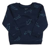 Tmavomodrá mikina s krokodýly Primark