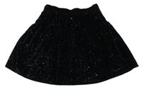 Černá třpytivá sametová sukně zn. little kids