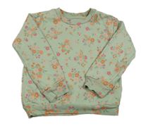 Světlezelená květinová mikina Nutmeg