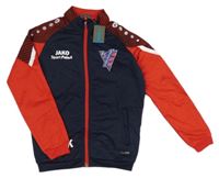 Nové- Tmavomodro-červená sportovní propínací mikina s potiskem Jako