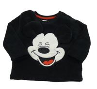 Černá chlupatá mikina s Mickey Mousem Disney