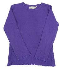 Fialové žebrované triko