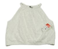 Nový - Bílý krajkový crop top C&A 