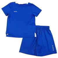 2 set - modré sportovní funkční tričko + modré sportovní funkční kraťasy KIPSTA