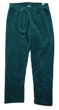 Tmavozelené sametové legíny H&M