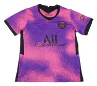Fialovo-růžové vzorované fotbalové tričko s nášivkou Paris Saint Germain