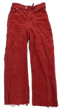 Červené manšestrové crop kalhoty H&M