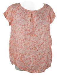 Dámská korálovo-bílá vzorovaná halenka Tesini