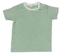 Bílo-zelené pruhované tričko H&M