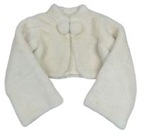 Smetanové chlupaté bolerko s bambulemi H&M