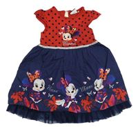 Červeno-tmavomodré slavnostní šaty s Minnie George 