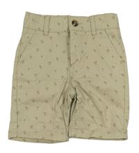 Béžové plátěné chino kraťasy s palmami Denim Co.