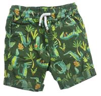 Khaki plátěné kraťasy s krokodýly Tu