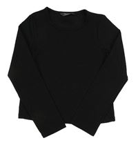 Černé žebrované crop triko Primark