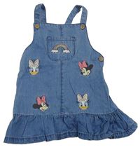 Modré riflové laclové šaty s Minnie a Daisy Disney