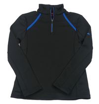 Černé thermo triko s s pruhy a stojáčkem Slazenger