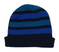 Tmavomodro-modrá pruhovaná čepice 