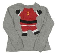 Šedé pyžamové triko se Santou Lupilu