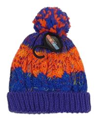 Nové - Fialovo-neonově oranžová čepice s bambulí Dunnes Stores