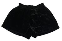 Černé sametové kraťasy Next