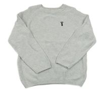 Šedý svetr s výšivkou Next