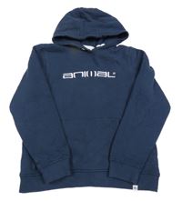 Tmavomodrá mikina s nápisem a kapucí Animal