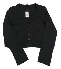 Nové - černý propínací crop svetr New Look