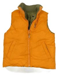 Oranžová šusťáková zateplená oboustranná vesta H&M