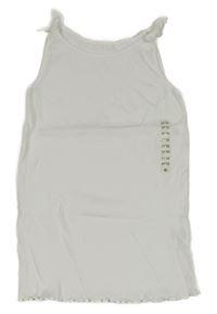 Nové - Bílý žebrovaný top s uzly Dunnes