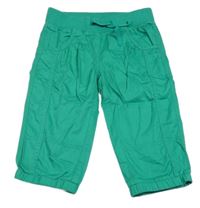 Zelené plátěné crop kahoty s úpletovým pasem C&A