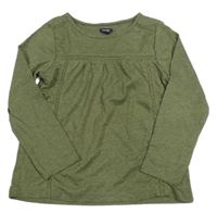 Khaki melírované triko s krajkou Kiabi