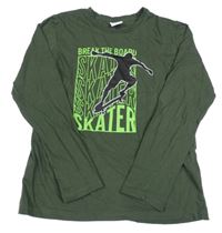 Khaki triko se skejťákem Y.F.K.