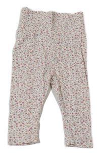 Bílé květované tepláky H&M