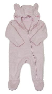 Světlerůžová chlupatá kombinéza s kapucí M&S