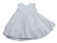 Bílé plátěné pruhované šaty M&Co.