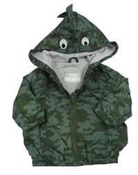 Khaki army šusťáková jarní bunda s kapucí - příšerka