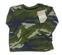 Nové - khaki-tmavomodré army triko Primark