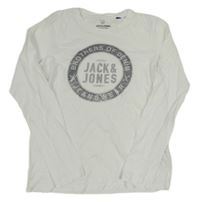 Bílé triko s logem Jack&Jones 