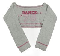 Šedé crop triko s nápisem a číslem Yd. 