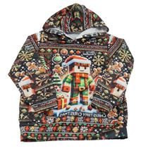 Barevná mikina s vánočním motivem s kapucí 