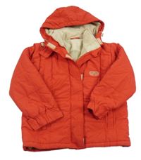 Červená šusťáková zimní bunda s kapucí 