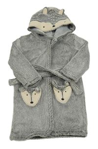 Šedý chlupatý župan s kapucí - jezevec George 